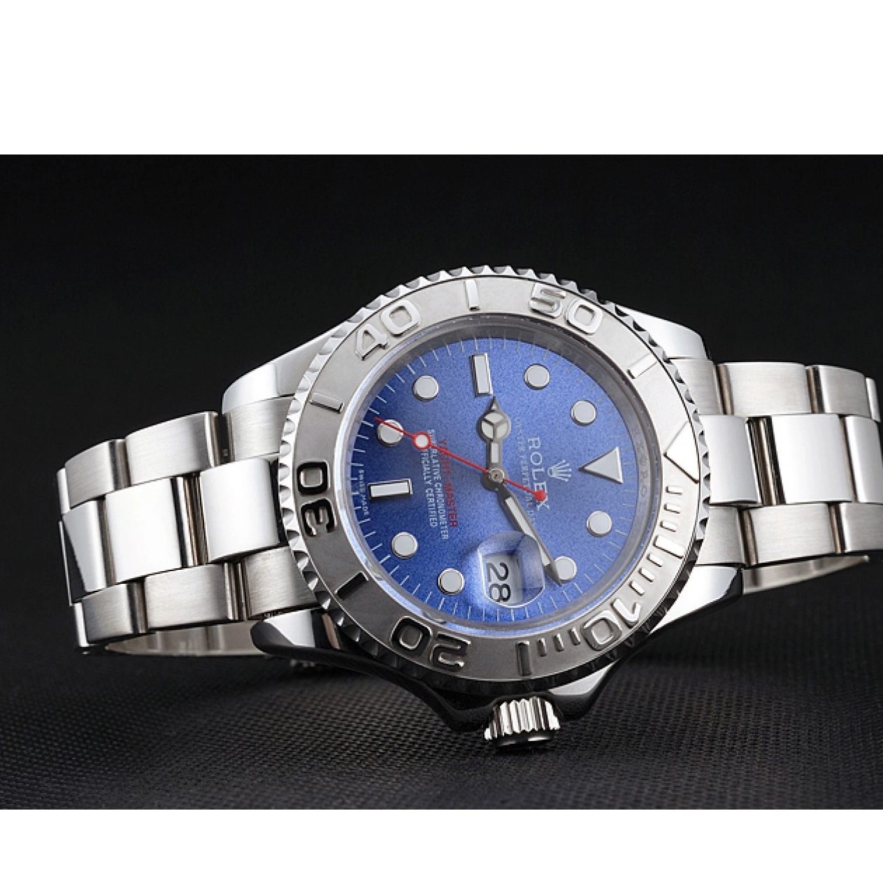 AAA Replica Watches And Blue Swiss Rolex Dial Yacht-Master Steel Stainless Case Bracelet 0719